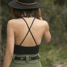 Load image into Gallery viewer, Lynt Crisscross Strap Bodysuit in Black