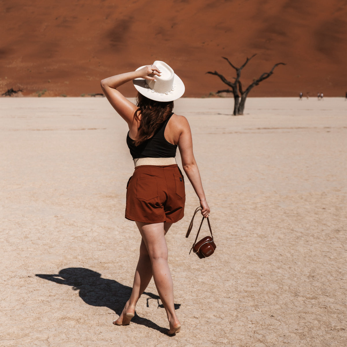 Pleated Shorts in Terra Cotta