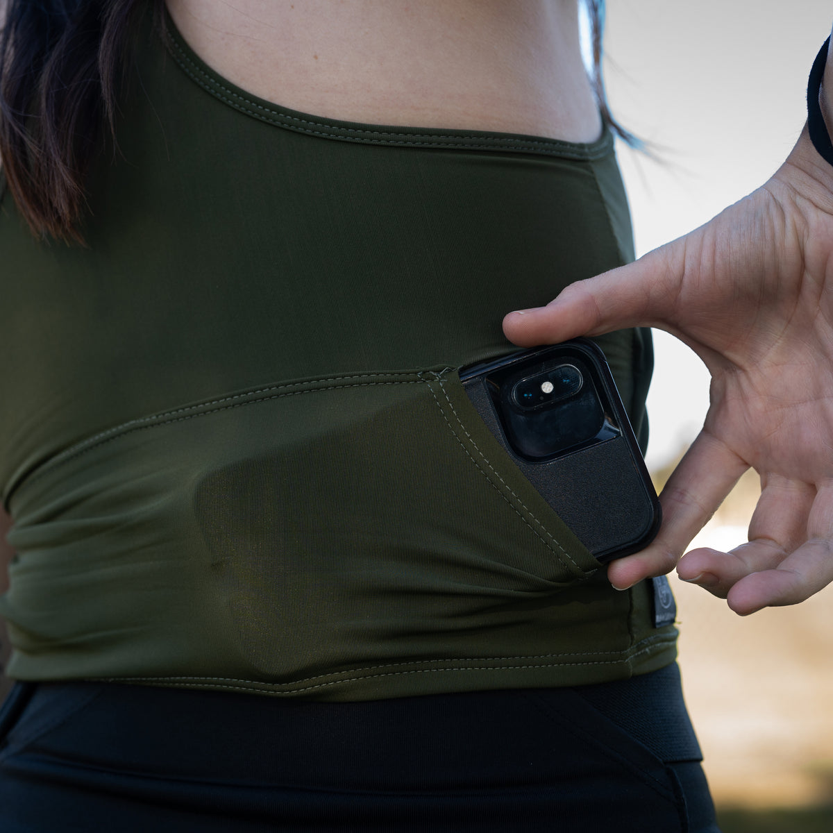 Lynt Pocket Tank in Olive Green