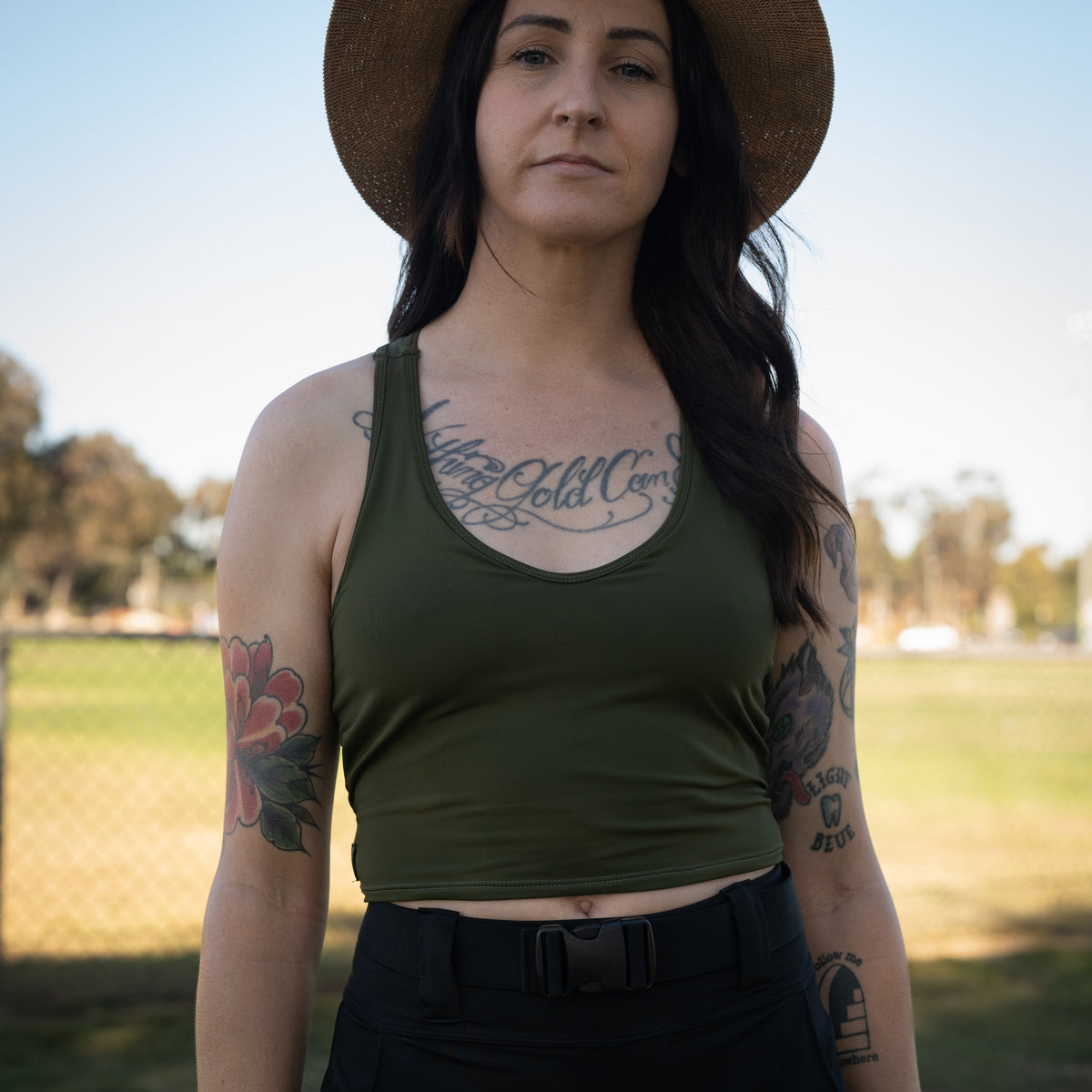 Lynt Pocket Tank in Olive Green