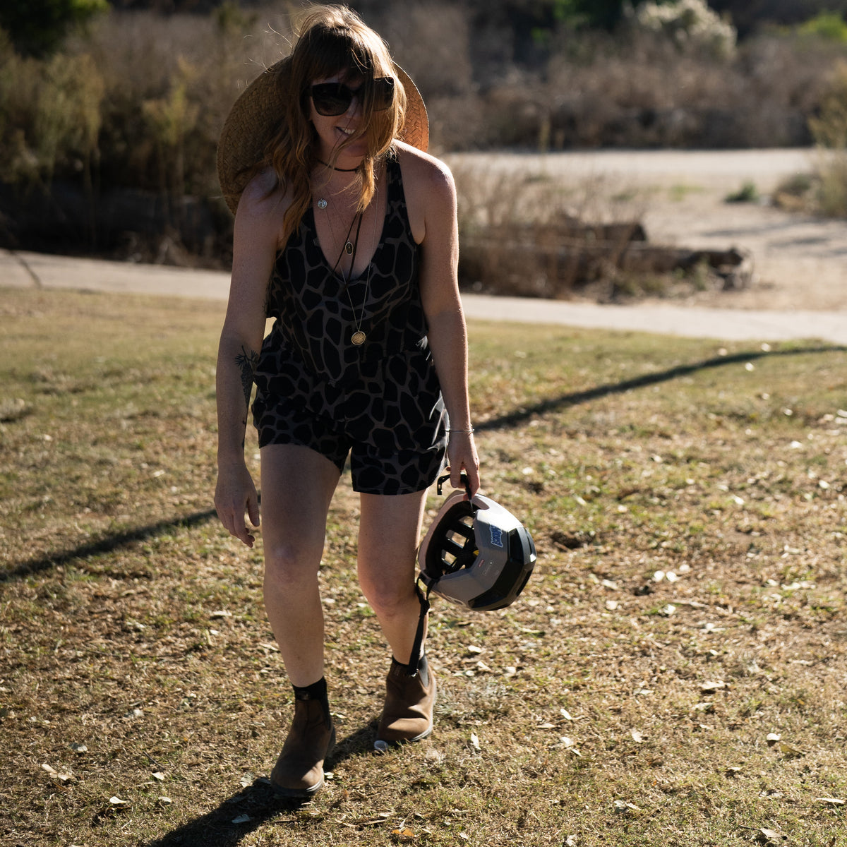 Lynt Printed Pleated Shorts in Giraffe