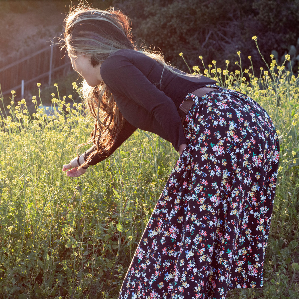Lynt Pocket Maxi Skirt in Flower Bed