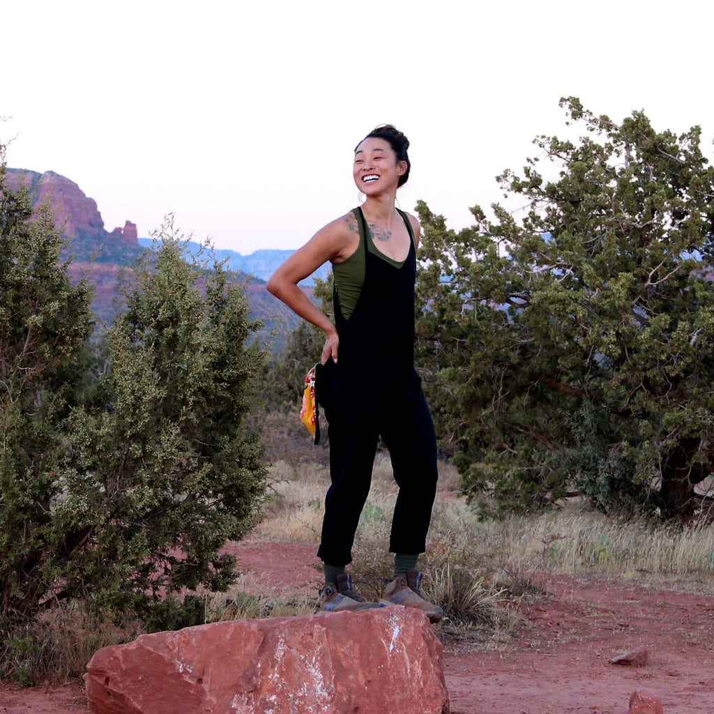 Easy Peasy "Deep V" Jumpsuit in Black